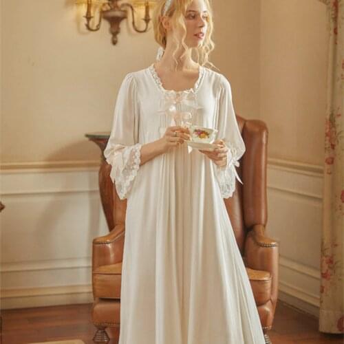 Breast-feeding Nightgown White Princess Sleepwear Pregnant Woman Nightdress