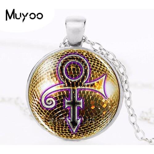 Prince RIP Gold Sign Symbol Shirt Poster Logo Mens Handmade vintage Purple Rain Necklace Pendant steampunk Jewelry chain HZ1