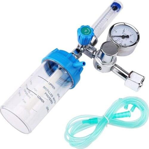 Oxygen Flow Meter Oxygen Flowmeter Pressure Gauge Oxygen Pressure Valve Regulator 0-10L/Min Internal Thread G5/8