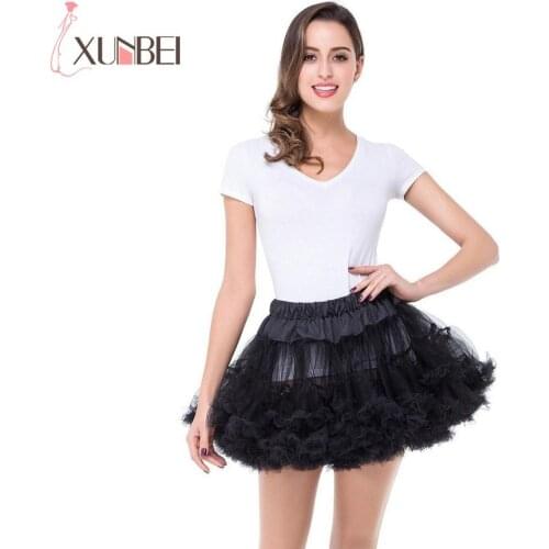 Muiti Color Girls Tutu Skirts Black Short Petticoats Crinoline For Women Mini Skirt Underskirt Jupon-mariage Wedding Accessories