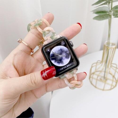 Straps for apple watch band 44mm 40mm correa iwatch 38mm 42mm Transparent resin watchband correa apple watch 6 5 4 3 Se