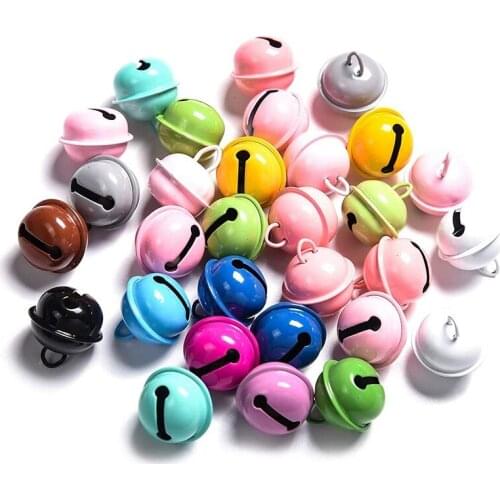 Christmas Crafts Bells Jingle Bells, 22mm Big Bells DIY Bells for DIY Bracelet Anklets Jewelry Making(Colorful,50Pcs)