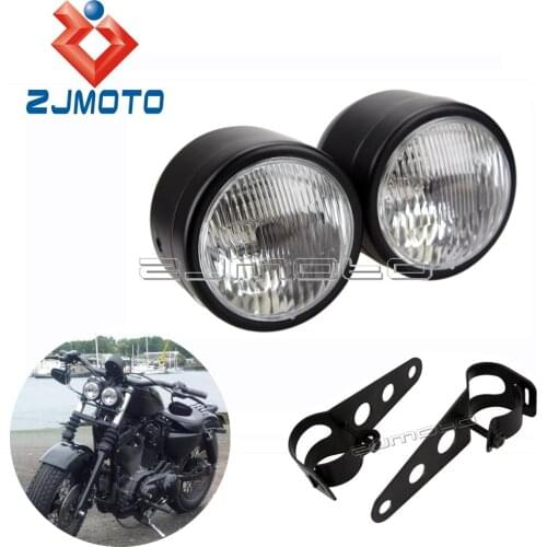 Sport Glide FXRT Super Glide II FXR FLT Tour Glide Motorcycle Twin Headlight Cafe Racer Sportster Texas Chopper Custom Lamps