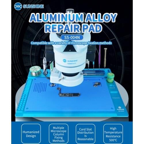 SUNSHINE Multifunctional Aluminum Alloy Pad for Microscope High Heat Resistant Maintenance Mat For Phone Repair Platform