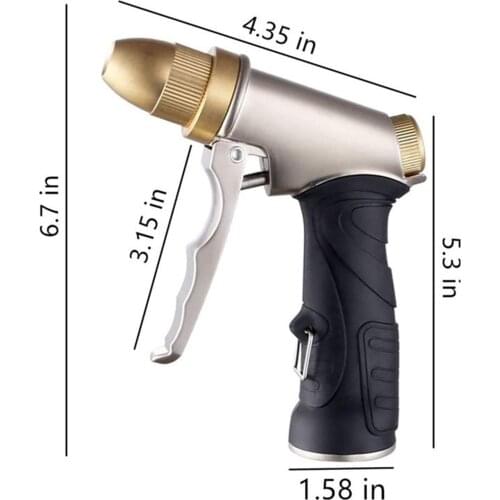 Heavy Duty High Pressure Garden Hose Spray Nozzle Head Adjustable 4 Patterns