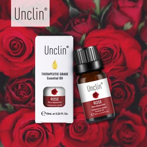 Unclin 10ml Rose Pure Essential Oil Humidifie Diffuser Calmness Lavender Jasmine Sandalwood Patchouli Aromatic Essential Oils