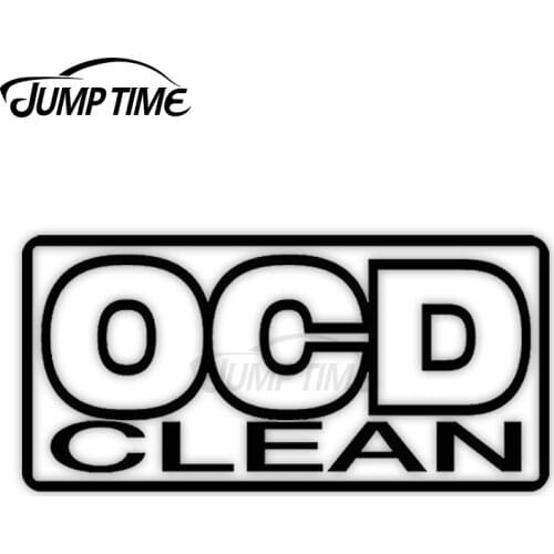 Jump Time 13cm x 6cm Car Sticker OCD Clean Car Decor Creative Bulding Window Bumper Waterproof Vinyl Car Decoration