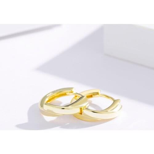 Cute 925 Sterling Silver Gold Color Cross Circle Small Loop Huggie Hoop Earrings For Women Jewelry Kids Baby Toddler Girls Arose
