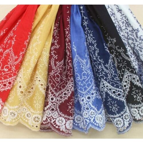 100% Cotton Cloth Lace Fabric Positioning Bilateral Embroidery 138CM DIY Fabric Baby Clothes Skirt Home Textile Accessories