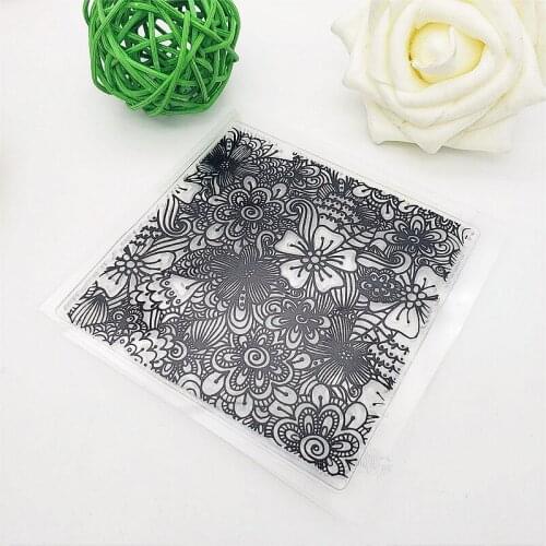 10x10cm Flowers Bud Clear Stamps Transparent Seal Silicone Seal TPR Christmas Wedding Roller Stamps DIY Scrapbook Album Card
