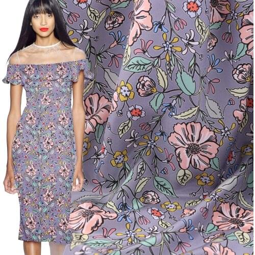 114cm wide natural silk fabric meter 16mm breathable crepe de chine silk fabric print dress fabric wholesale silk cloth