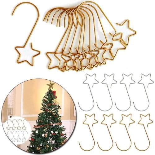 20Pcs Christmas Wreath Hooks Metal Decorations Hook For Christmas Tree Decorations Hanging Pendant Storage Hook Navidad 2020