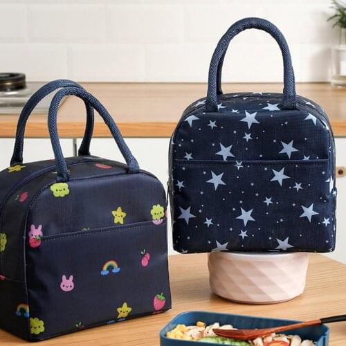 23*21*13CM Portable Picnic Handbag Lunch Bag Thermal Insulated Lunch Box Tote Bag Bento Pouch Lunch Container Food Storage Bag