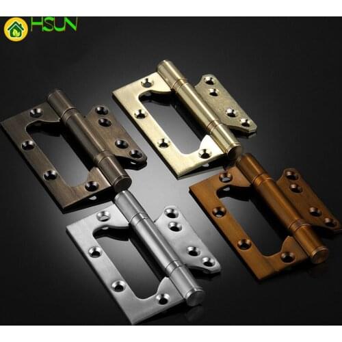 4 Inch Stainless Steel hinges for Doors High Quality Mute Bearing Hinges Wood Door Accessories Free slot Hinges