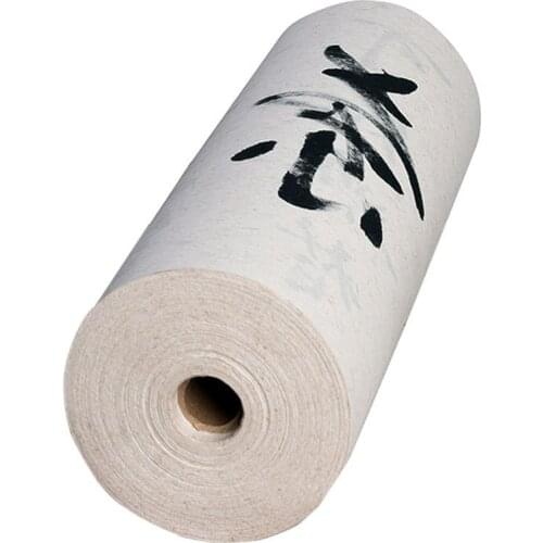 White Hemp Xuan Paper Long Roll Fiber Papier Write Brush Calligraphy and Painting Practice Special Half Ripe Xuan Paper Students