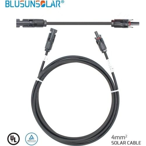 BULSUNSOLAR Cable Extension 1 Meter 6mm2 (10AW）Solar Kit With Solar connector Solar Panel Cable CFP418-1BK