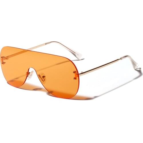 One-piece lens big frame sunglasses female one-piece frameless personality fashion new men women glasses oversized sunglasses