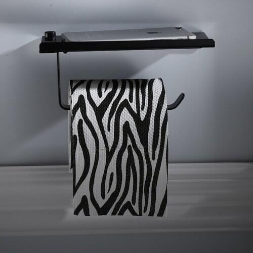 Vidric Toilet Paper Holder Wall Mounted Bathroom Accessories Fixture Black Tissue Holder Aluminum Roll Paper Holders Brief Tissu