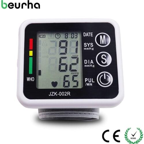 Diffusion Rechargeable wrist automatic digital blood pressure monitor heart rate PR tonometer sphygmomanometer