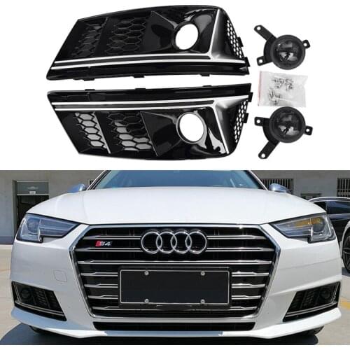 For Audi A4L 2017 2018 Front Fog Lamp Cover ACC with Rtificial Eye Refitting RS4 B9 S4 Fog Lamp Frame