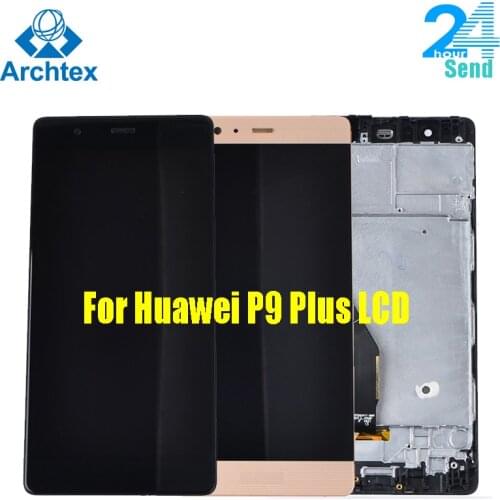 For Huawei P9 Plus LCD Display and Touch Screen Digitizer Assembly with Frame 1920X1080 5.5inch Stock