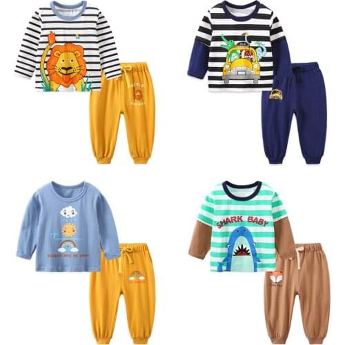 Infant Clothing For Baby Girls Boy Clothes Set 2021 Autumn Spring Newborn Baby Boys Clothes T-shirt+Pant 2pcs Suit Baby Costume