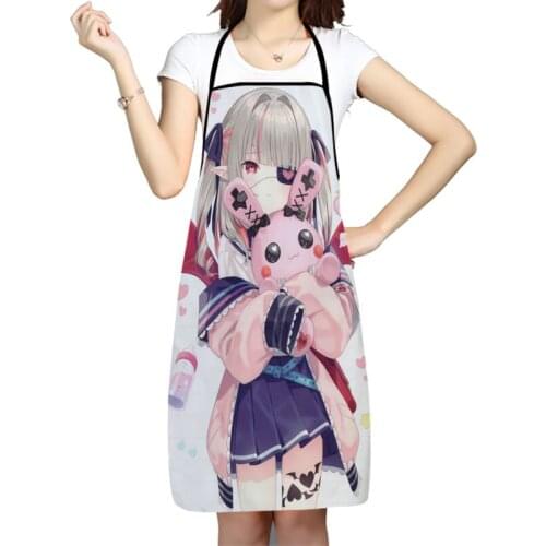 Makaino Ririmu Anime Apron Kitchen Aprons For Women Men Bibs Household Cleaning Pinafore Home Cooking Apron For Manicure