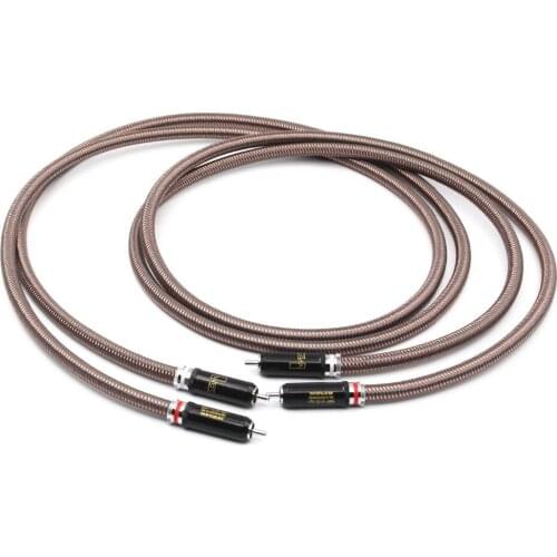 Hifi RCA cable OCC pure copper RCA interconnect audio cable silver plated plug one pair