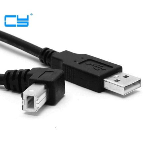 USB 2.0 male to B male 90 degree down elbow cable connector For Hard disk cartridge for printer scanner 1.5M/5ft