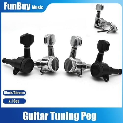 A Set 6Pcs Locked String Tuning Pegs key Tuners Machine Heads for Acoustic Electric Guitar Lock Guitar Accessories