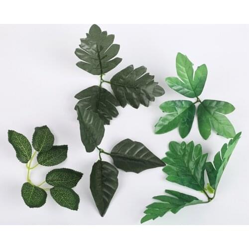 10 Pieces artificial plants fake Rose leaves diy gifts candy box silk leaf home decoration accessories wedding decorative flower