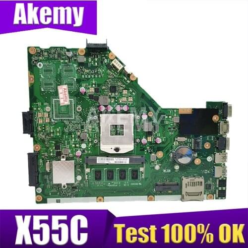 Akemy Laptop motherboard For ASUS X55VD X55C X55CR X55V Mainboard SLJ8E REV.2.2 With 4G RAM