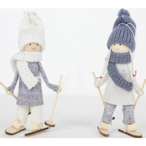 JOYLIVE Cute Doll Decoration Kids GiftCreative Kawaii Christmas Angel Girl Ski Pendant Christmas Tree Decoration For Home Xmas