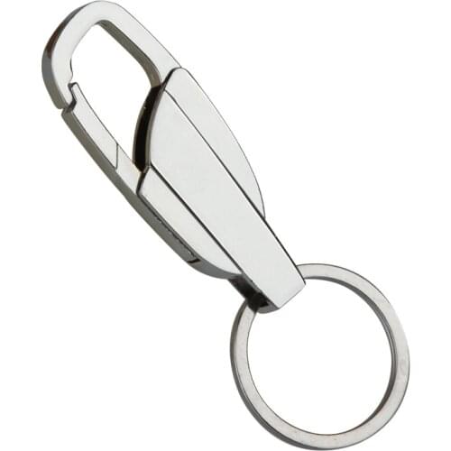 Fashion Car Keychain For Men Simple Carabiner Shape Keychain Climbing Hook Key Chain Rings Stainless Steel Gift Auto Interior