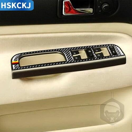 For VW Golf 4 Jetta Bora MK4 R32 GTI 1999-2004 Carbon Fiber Sticker Door Window Lifting Control Panel Interior Car Accessories