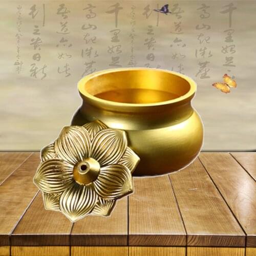 Pure Copper Stick Incense Burner Mini Copper Incense Stick Sandalwood Gilded Small Incense Burner Supplies For Buddha Ornaments