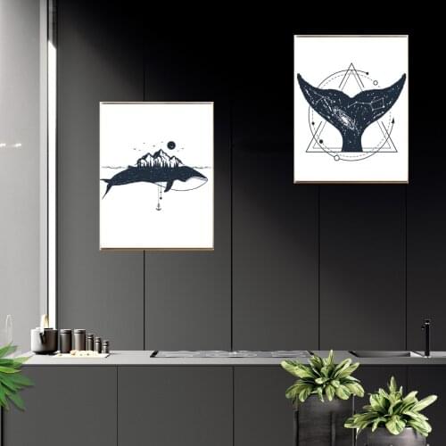 Whale Tail Poster Canvas Print Painting Wall Art Living Room Home Decoration