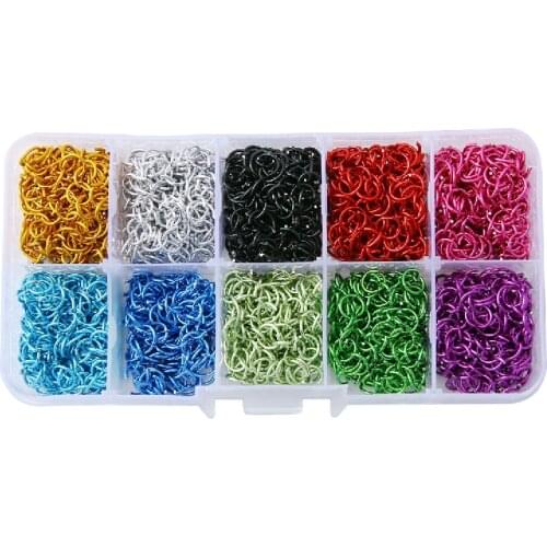 2250Pcs/box 6mm Colorful aluminum Open Jump Rings Split Rings Connectors for necklace bracelet DIY Jewelry Making Accessories