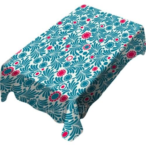 Blue Floral Patterned Background Zhuo Cover Decorative Tabletop Indooroutdoor Art