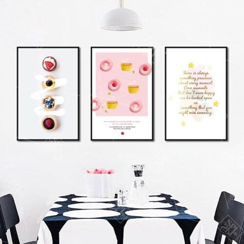 Modern Kitchen Decor Posters Hd Print Canvas Painting Pink Fruit Ice Cream Foods Wall Art Picture Nursery Kids Room Home Decor