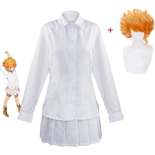 The Promised Neverland Cosplay Costume Student Uniform Emma Norman Ray Cosplay Wig Set