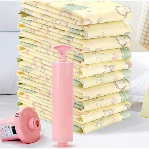 Free shipping 16-piece thick fabric vacuum compression bags clothing quilt luggage Storage Bag space saver electrical pump