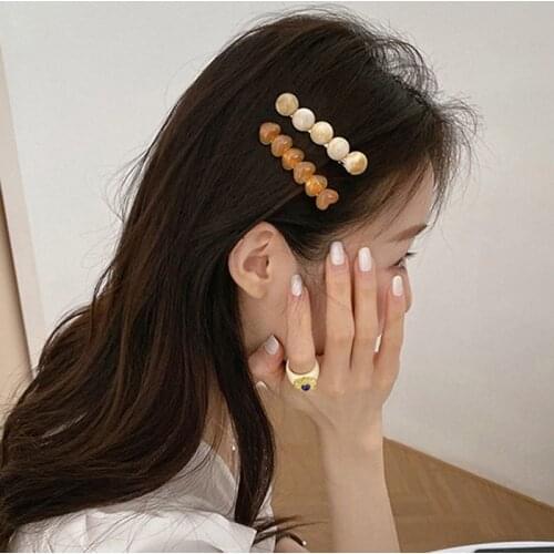 2pc/set Fashion Retro Korean Style Simplicity Hair Clip Hairpins For Women Girls Acrylic Temperament Hair Accessories Headwear