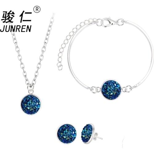 Gifts Sales MODA Elegant Luxury Design New Fashion Silver Plated Filled Colorful Crystal Rhinestone Jewelry Sets Women
