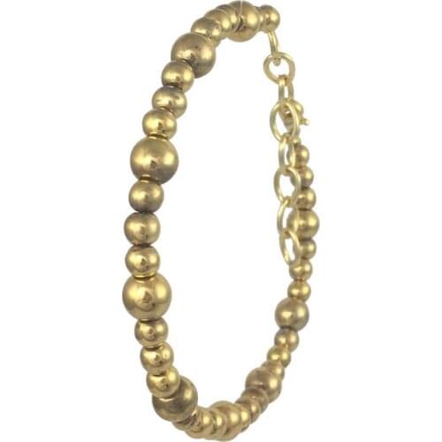 Bracelet 24k Gold-Painted Glass Beaded Handmade Woman Fashion Jewelry Made In Turkey