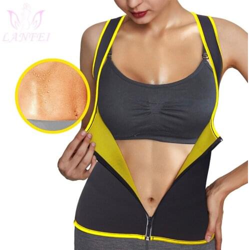 LANFEI Slimming Sweat Shaper Sauna Vest for Women Body Shapers Belly Reduce Tummy Control Tops Fajas Waist Trainer Corset Shirt
