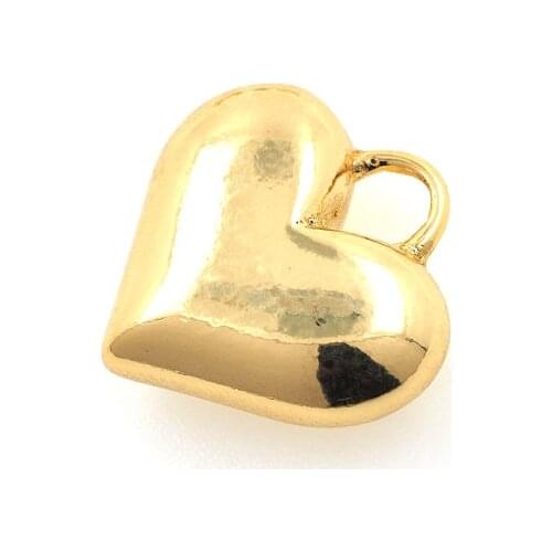 Gold Fluffy Heart Pendant Gold Heart Necklace DIY Jewelry Making Accessories 16.5x16.8x6.5mm