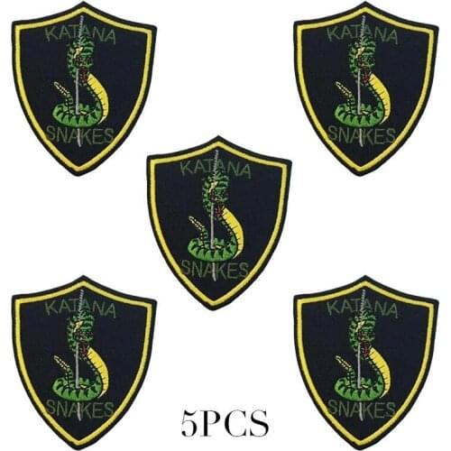 1PCS Fine Animal Katana snakes Embroidered Patch Clothing Applique Iron On Patches For Kids Clothes T-Shirt Sticker DIY Decor
