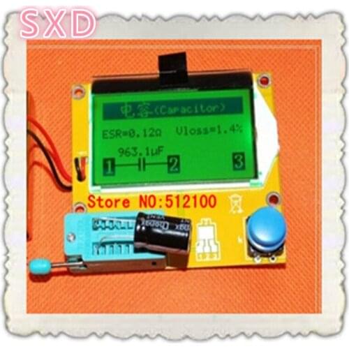 10Pcs LCR-T4 LCD Display yellow-green Backlight ESR Meter LCR led Transistor Tester 128*64 Diode Triode Capacitance MOS PNP/NPN