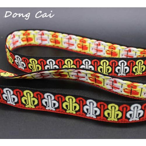 10yards/lot 25mm wide jacquard ribbon for dog pet collar strap garment custom DIY handmade sewing decorating earrings accessory